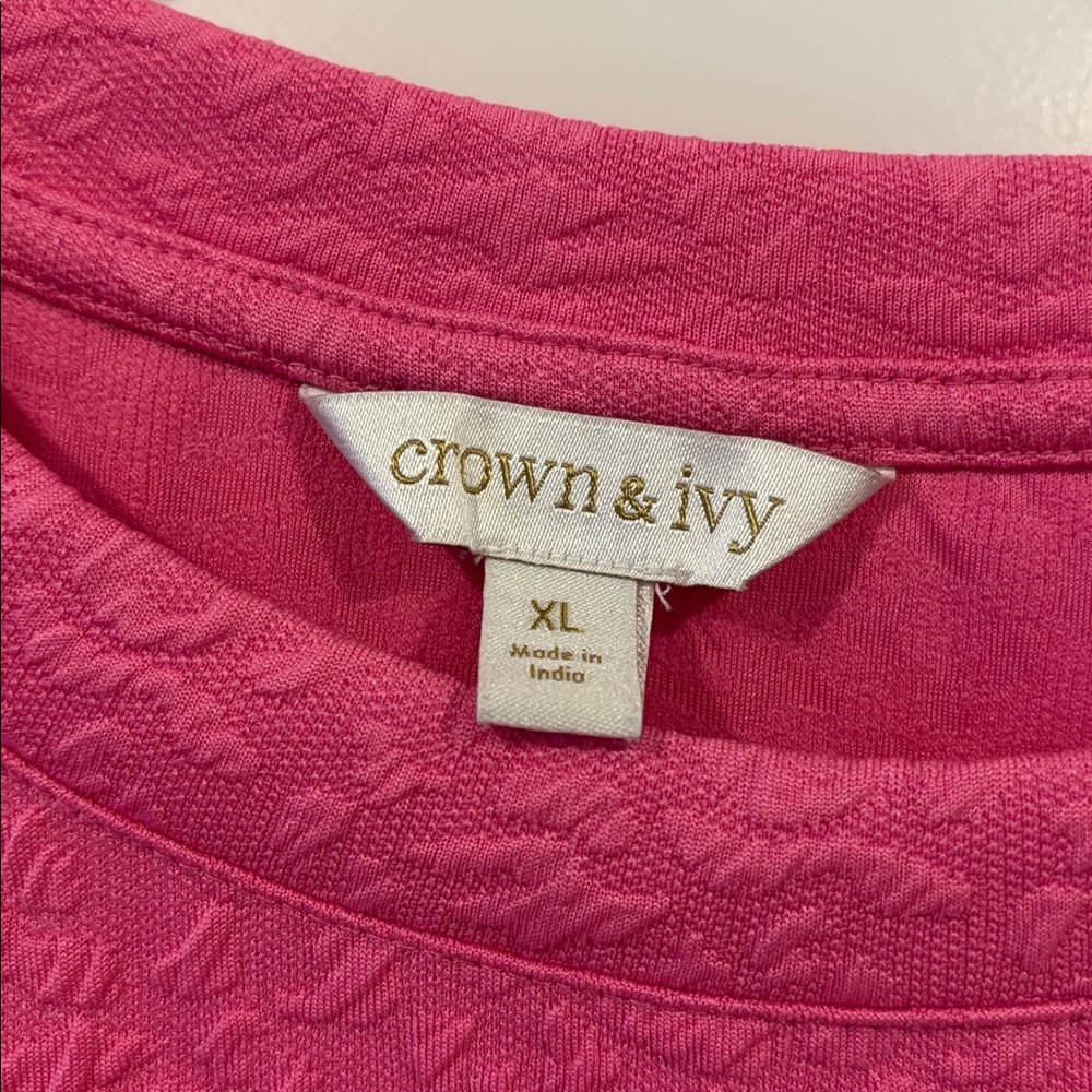 Crown & Ivy Womens Short Sleeve Blouse XL - Picture 2 of 6